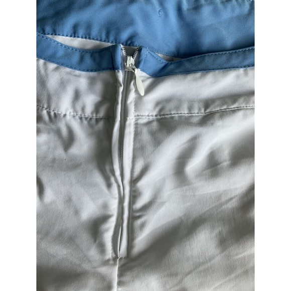 NIKE Women Active Capri Active wear Pants White W/ Blue Stripe On Side Size L - Picture 3 of 7